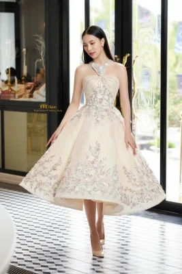Embroidered Engagement Dress New Collection 2023 by Mook Woranit
