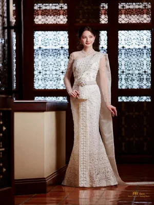 Modern Thai Mermaid Silhouette – Pure Ivory