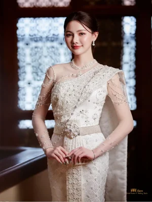 Modern Thai Mermaid Silhouette – Pure Ivory